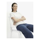 Fabrika Beyaz Bisiklet Yaka Kadın Regular Fit T-Shirt F6SL-TST0349