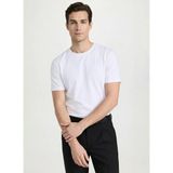 Fabrika Beyaz Erkek Bisiklet Yaka Relaxed T-Shirt F4SM-TST 2847 - 3XL