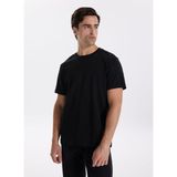 Fabrika Beyaz Erkek Bisiklet Yaka Relaxed T-Shirt F4SM-TST 2847 - Siyah - 3XL