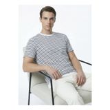 Fabrika Beyaz Erkek Slim Fit Çizgili T-Shirt F6SM-TST 2996