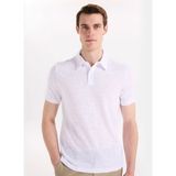Fabrika Beyaz Erkek Slim Fit Flamlı Polo T-Shirt F6SM-TST 2901 - XL