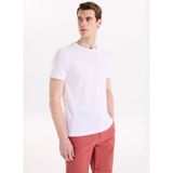 Fabrika Beyaz Erkek Slim Fit Flamlı T-Shirt F6SM-TST 2900