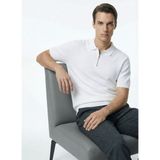 Fabrika Beyaz Erkek Slim Fit Jakarlı Kazak F6SM-KZK 2559