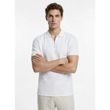 Fabrika Beyaz Erkek Slim Fit Jakarlı Polo T-Shirt F6SM-TST 2980