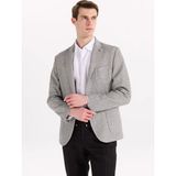 Fabrika Beyaz Erkek Slim Fit Melanj Ceket Ceka- Jersey - XL - Siyah - Beyaz