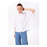 Fabrika Beyaz Kadın Loose Fit %100 Keten Gömlek F5SL-GML0063