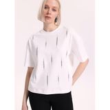 Fabrika Beyaz Loose Fit T-Shirt, XL, 5003327715, Kırık Beyaz, Kadın