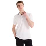 Fabrika Beyaz Slim Fit Jakarlı Polo T-Shirt, 2XL, 5003329337, Kırık Beyaz, Erkek