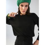 Fabrika Bisiklet Yaka Basic Düz Siyah Kazak Kadın CANO - XS