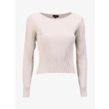 Fabrika Bisiklet Yaka Basic Fitilli Açık Bej Kazak Kadın F4WL-KZK0392