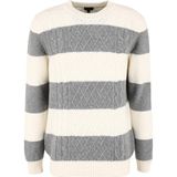 Fabrika Bisiklet Yaka Basic Jakarlı Ekru Erkek Kazak F4WM-KZK 2707 - 2XL
