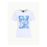 Fabrika Bisiklet Yaka Baskılı Beyaz Kadın T-Shirt F6SL-TST0245
