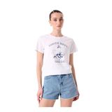 Fabrika Bisiklet Yaka Baskılı T-Shirt, L, 5003224315, Beyaz, Kadın