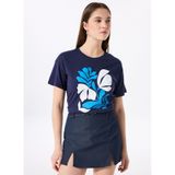 Fabrika Bisiklet Yaka Baskılı T-Shirt, L, 5003224341, Beyaz, Kadın