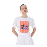 Fabrika Bisiklet Yaka Baskılı T-Shirt, M, 5003224330, Beyaz, Kadın