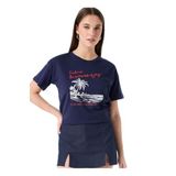 Fabrika Bisiklet Yaka Baskılı T-Shirt, S, 5003224327, Lacivert, Kadın