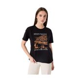 Fabrika Bisiklet Yaka Baskılı T-Shirt, S, 5003224328, Siyah, Kadın