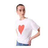Fabrika Bisiklet Yaka Baskılı T-Shirt, XL, 5003224301, Beyaz, Kadın