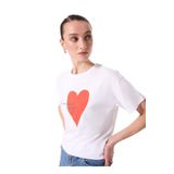 Fabrika Bisiklet Yaka Baskılı T-Shirt, XS, 5003224301, Beyaz, Kadın