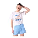 Fabrika Bisiklet Yaka Baskılı T-Shirt, XS, 5003224317, Beyaz, Kadın