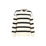 Fabrika Bisiklet Yaka Çizgili Siyah - Beyaz Sweatshırt, XL, 5003030138, Siyah - Beyaz, kadın