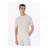 Fabrika Bisiklet Yaka Düz Bej Erkek T-Shirt F5SM-TST 2723
