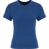 Fabrika Bisiklet Yaka Düz Indigo Melanj Kadın T-Shirt F6SL-TST0376 - İndigo Melanj - XL