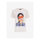 Fabrika Bisiklet Yaka Düz Kırık Beyaz Kadın T-Shirt F5SL-TST0283