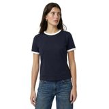 Fabrika Bisiklet Yaka Düz Siyah - Beyaz T-Shirt, L, 5003328031, Siyah - Beyaz, Kadın