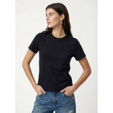 Fabrika Bisiklet Yaka Düz Siyah Kadın T-Shirt F4WL-TST0758-Y