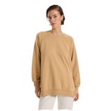 Fabrika Bisiklet Yaka Düz Sweatshırt, L, 5003258089, Camel, kadın