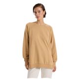 Fabrika Bisiklet Yaka Düz Sweatshırt, M, 5003258089, Camel, kadın