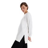 Fabrika Bisiklet Yaka Düz Sweatshırt, XS, 5003258155, Ekru, kadın