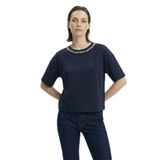 Fabrika Bisiklet Yaka Düz T-Shirt, L, 5003327724, Lacivert, Kadın