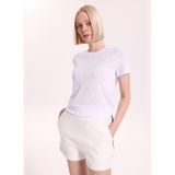 Fabrika Bisiklet Yaka Düz T-Shirt, L, 5003327779, Beyaz, Kadın