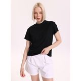 Fabrika Bisiklet Yaka Düz T-Shirt, M, 5003327993, Siyah, Kadın
