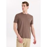 Fabrika Bisiklet Yaka Düz T-Shirt, M, 5003328753, Haki, Erkek