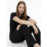 Fabrika Bisiklet Yaka Düz T-Shirt, S, 5003338513, Siyah, Kadın