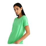 Fabrika Bisiklet Yaka Düz Yeşil T-Shirt, L, TEO, Yesil, Kadın