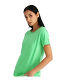 Fabrika Bisiklet Yaka Düz Yeşil T-Shirt, XS, TEO, Yesil, Kadın