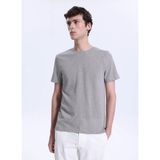 Fabrika Bisiklet Yaka Flamlı Gri Erkek T-Shirt F6SM-TST 2900