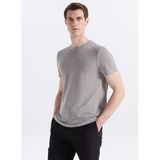 Fabrika Bisiklet Yaka Flamlı T-Shirt, S, 5003328059, Gri, Erkek