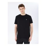 Fabrika Bisiklet Yaka Jakarlı Siyah Erkek T-Shirt F5SM-TST 2069