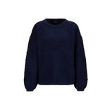 Fabrika Bisiklet Yaka Loose Fit Jakarlı Lacivert Kazak Kadın F5WL-KZK0265