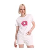 Fabrika Bisiklet Yaka Nakışlı Kırık Beyaz T-Shirt, L, 5003328018, Kırık Beyaz, Kadın