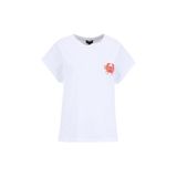 Fabrika Bisiklet Yaka Nakışlı T-Shirt, M, 5003327840, Beyaz, Kadın