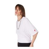 Fabrika Bisiklet Yaka Oversize T-Shirt, L, DANTITA, Beyaz, Kadın