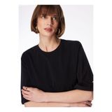 Fabrika Bisiklet Yaka Oversize T-Shirt, S, DANTITA, Siyah, Kadın