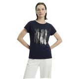 Fabrika Bisiklet Yaka Payetli T-Shirt, M, 5003327878, Siyah, Kadın