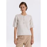 Fabrika Bisiklet Yaka Relaxed Düz Ekru Kazak Kadın F5WL-KZK0147 - XS